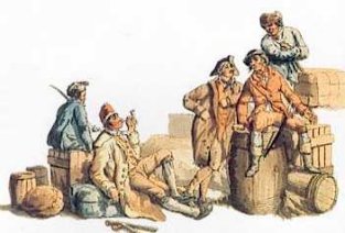 Early 19th century print from HM Customs & Excise photographic collection.